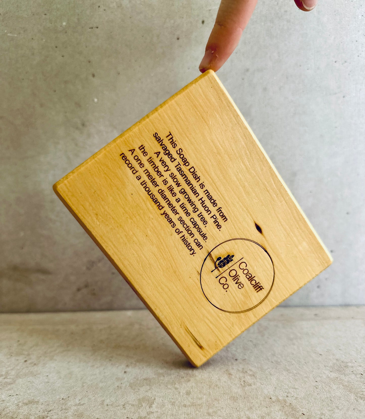 Huon Pine timber soap holder