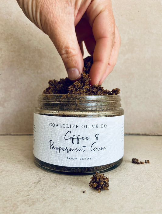 Coffee + Peppermint Gum body scrub